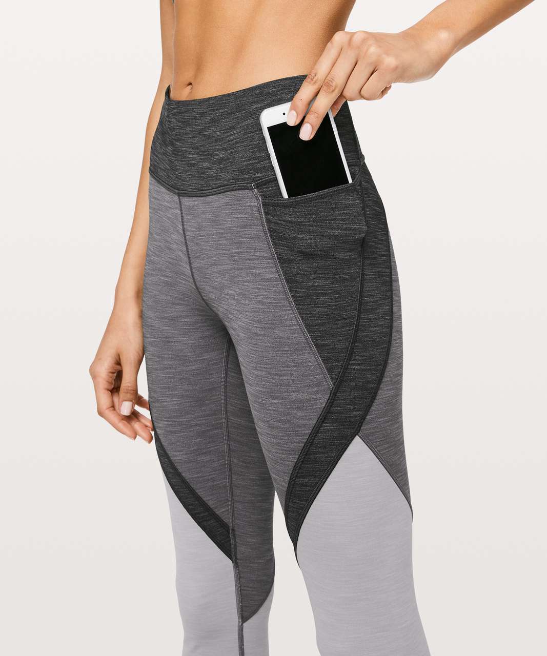 Lululemon Early Extension High-Rise Crop *21" - Heathered Black / Heathered Titanium / Heathered Silverscreen