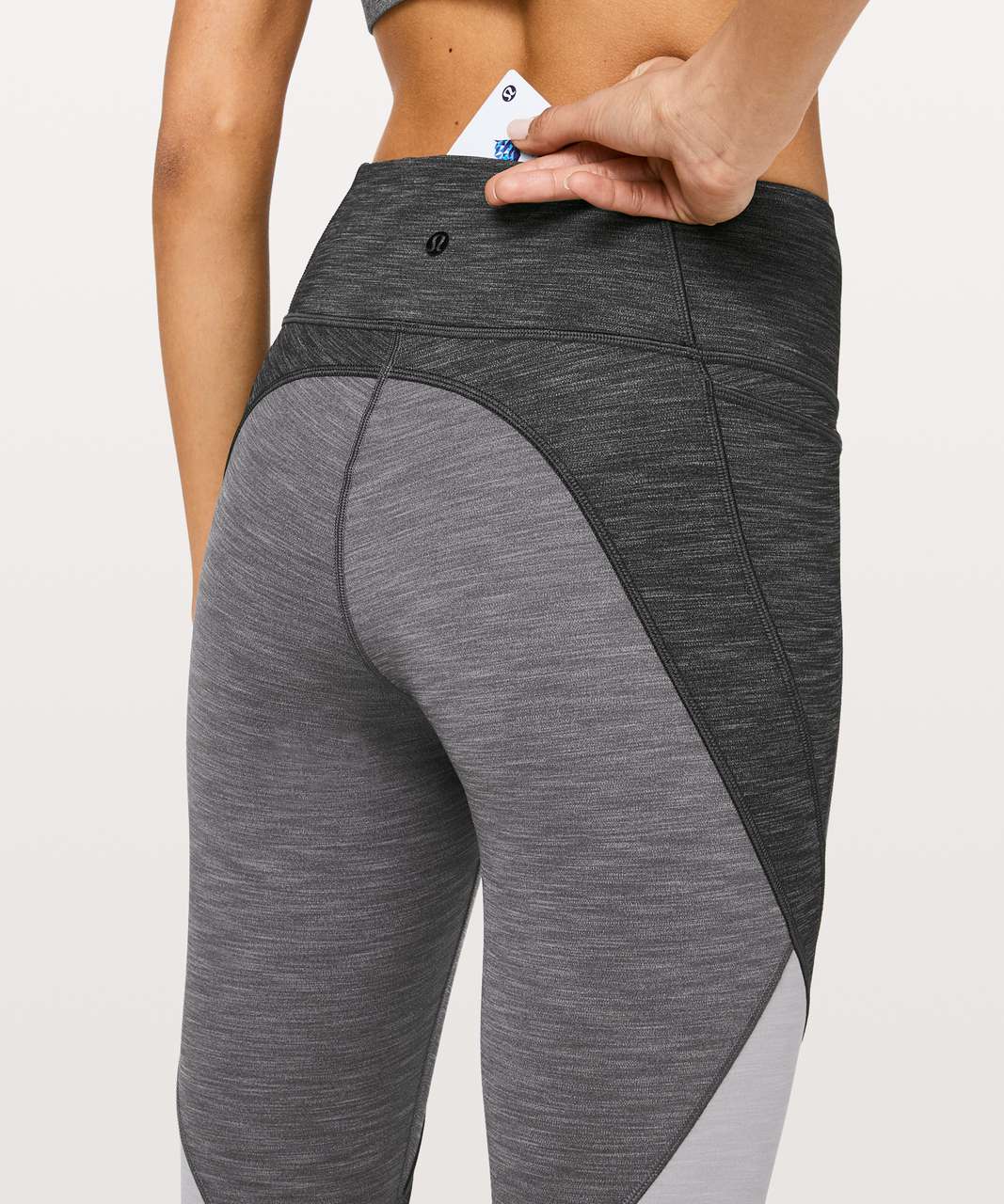 Lululemon Early Extension High-Rise Crop *21" - Heathered Black / Heathered Titanium / Heathered Silverscreen