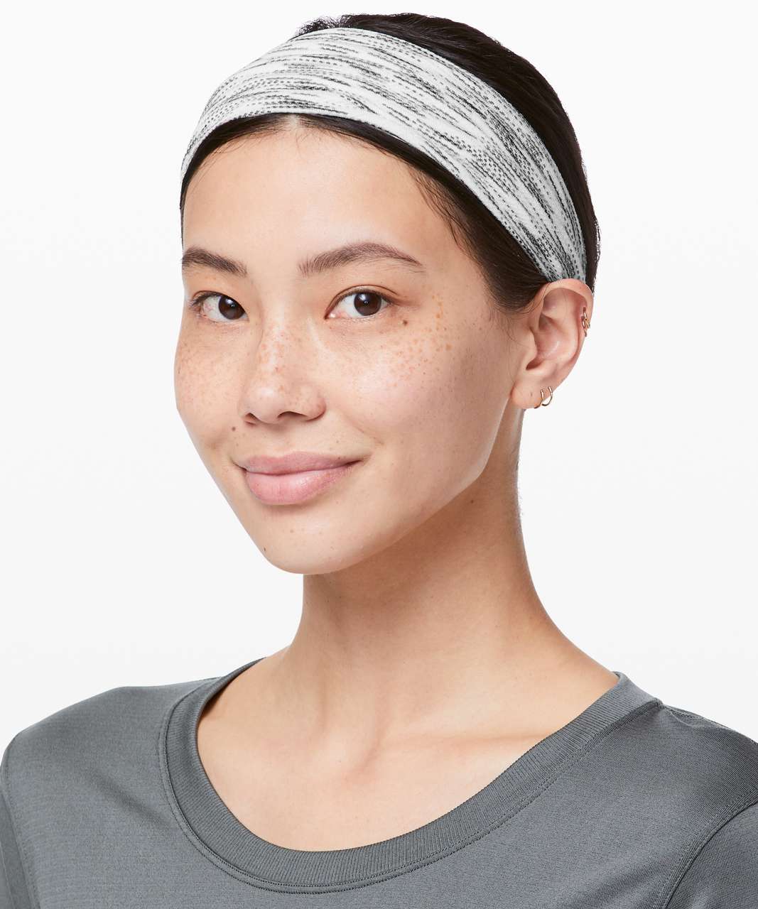 Lululemon Fringe Fighter Headband - Tiger Space Dye Black White / Heathered White