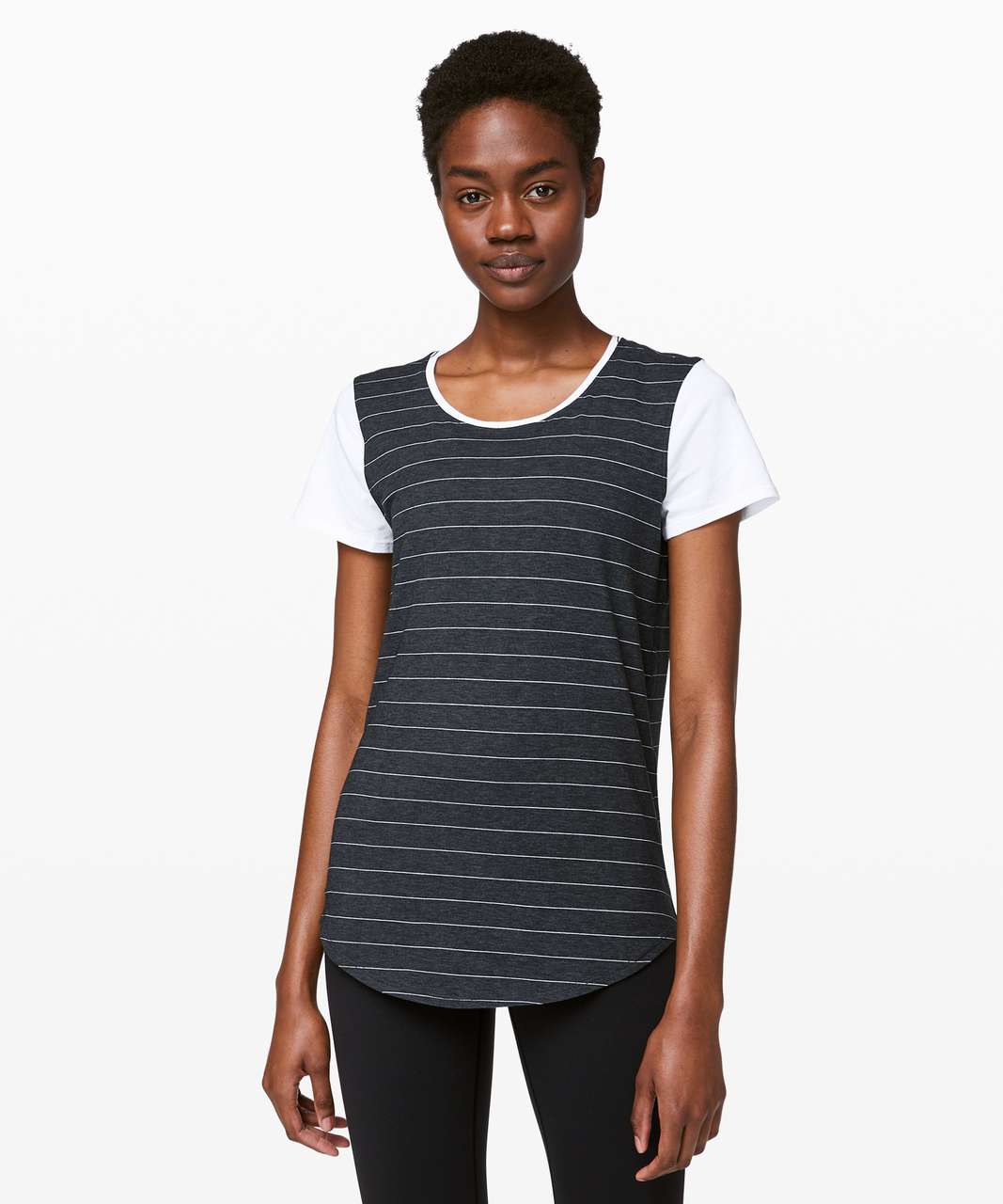 Lululemon Love Crew III - Short Serve Stripe Heathered Black White / White (First Release)