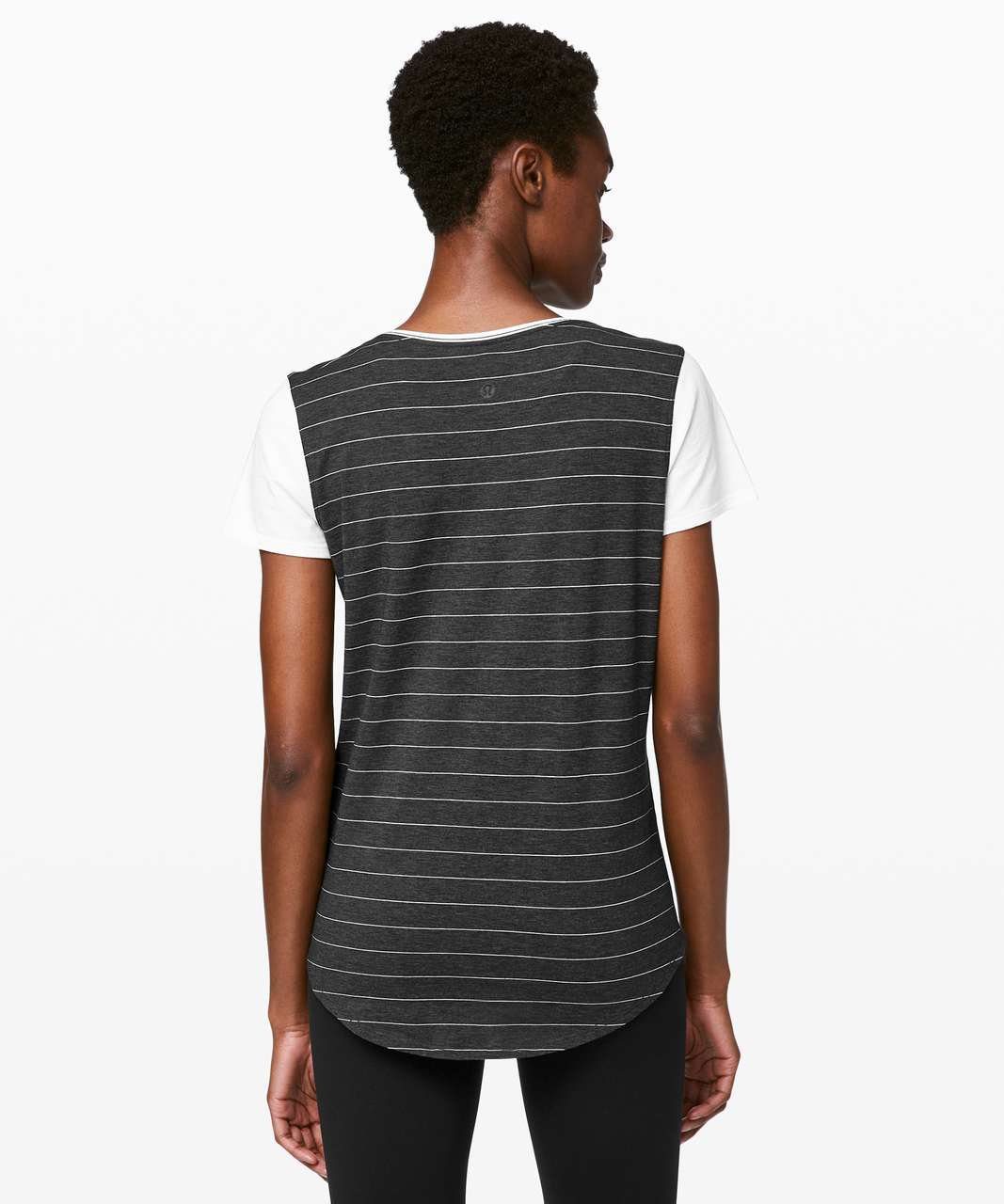 Lululemon Love Crew III - Short Serve Stripe Heathered Black White / White (First Release)