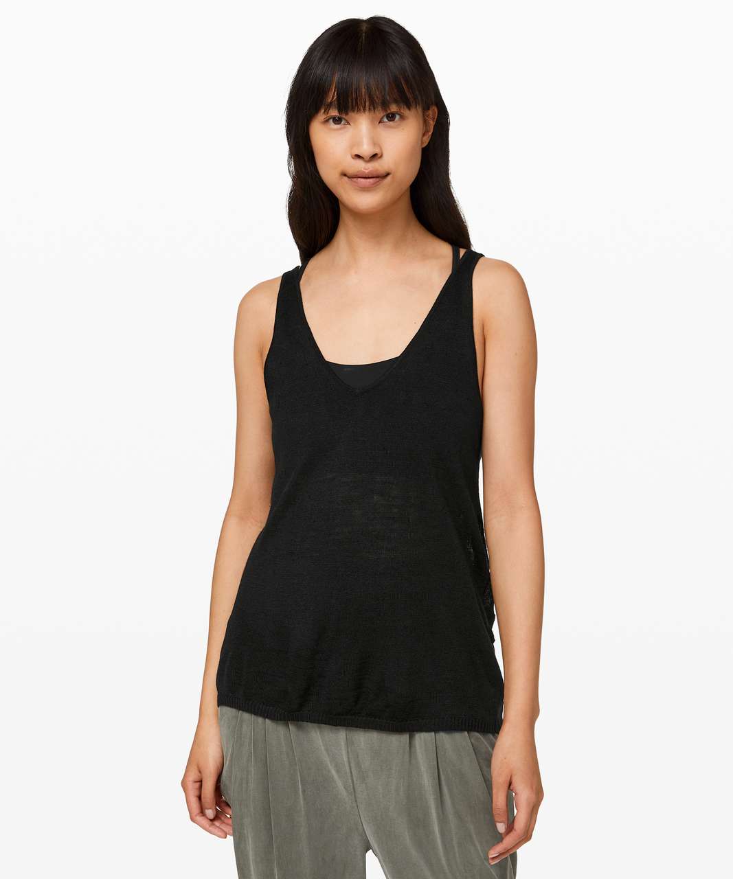 Lululemon Mix & Mesh Tank - Black - lulu fanatics