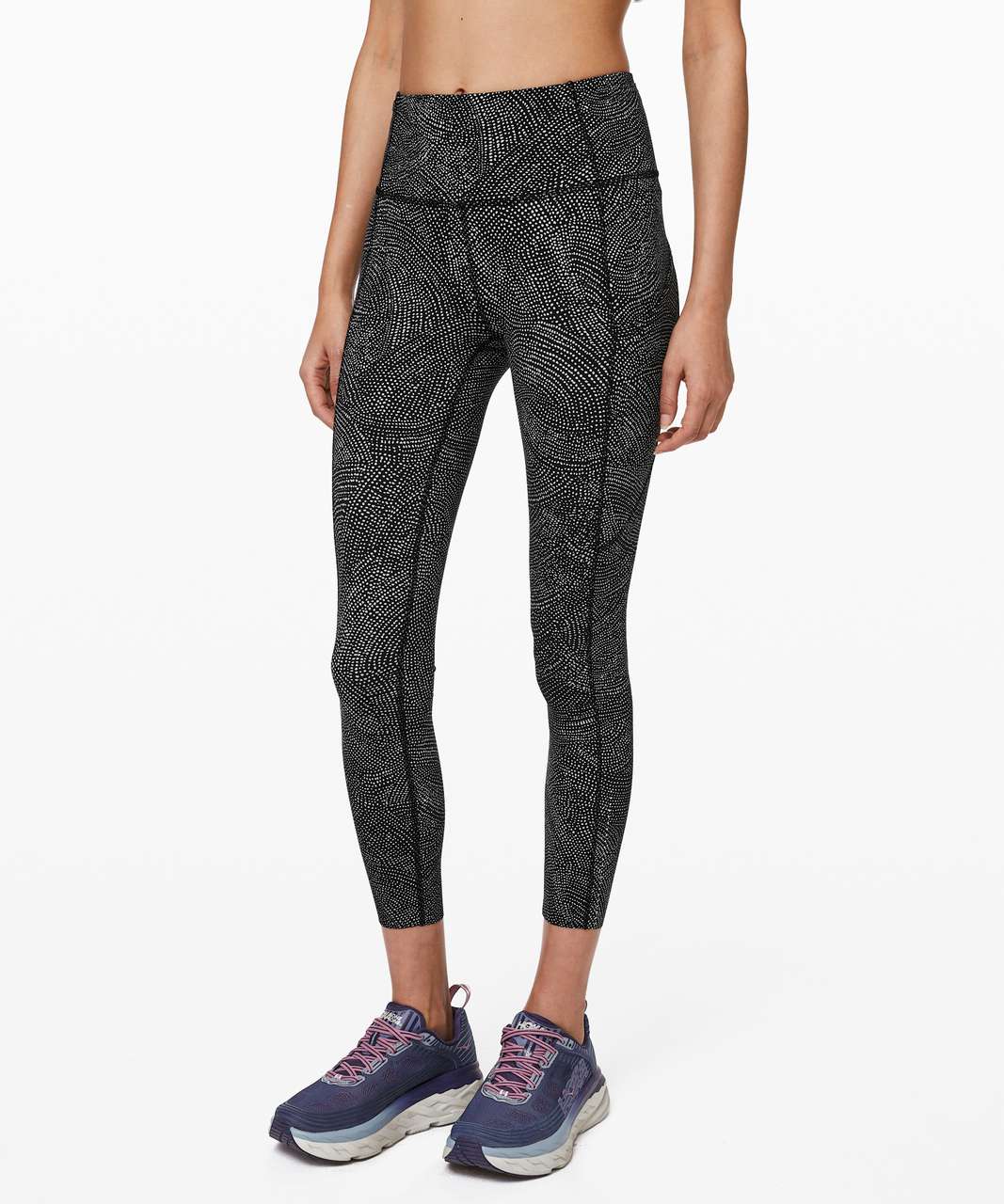 Lululemon Fast and Free Tight II 25" *Nulux - Free Spirit Ice Grey Black