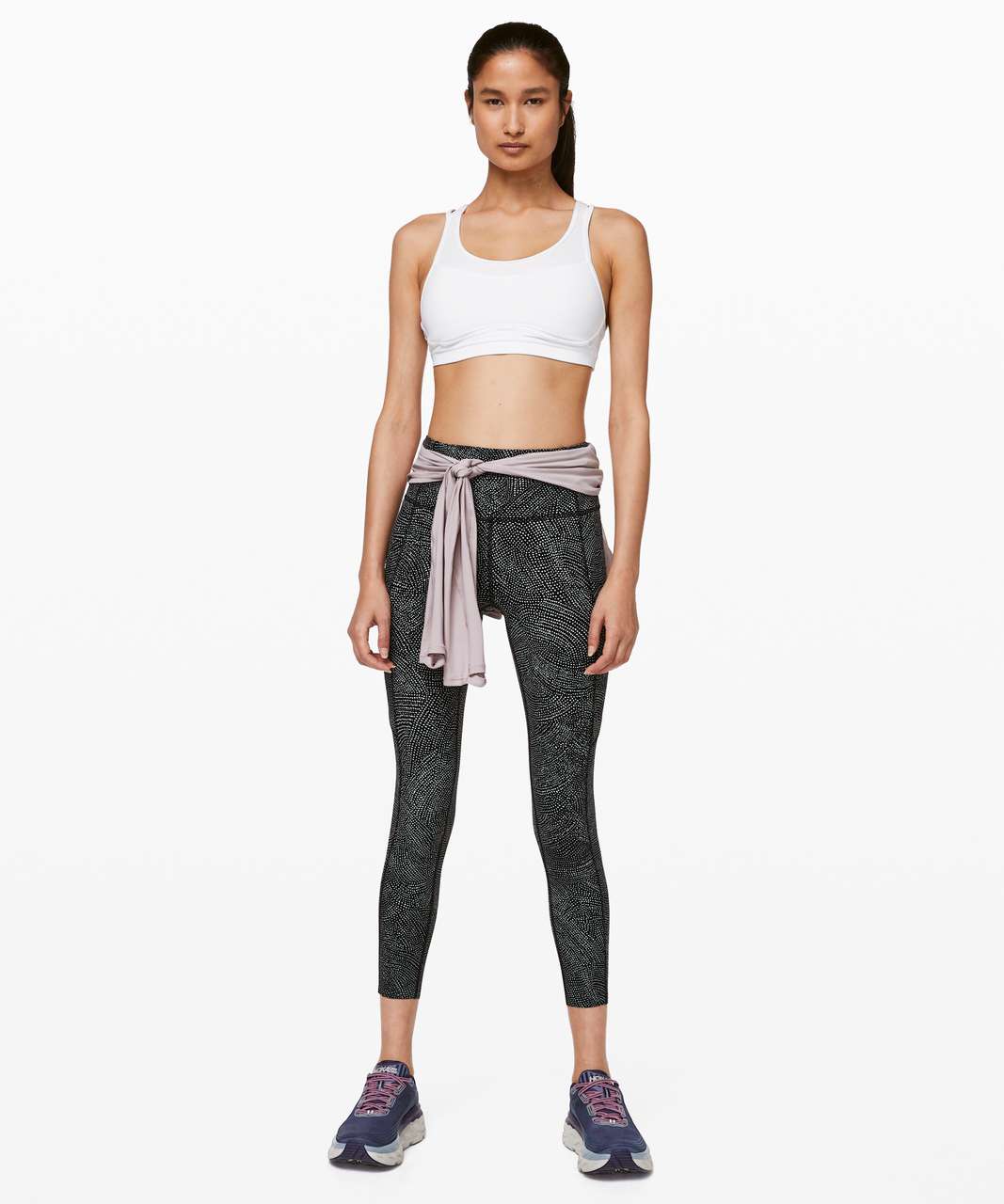 Lululemon Fast and Free Tight II 25" *Nulux - Free Spirit Ice Grey Black