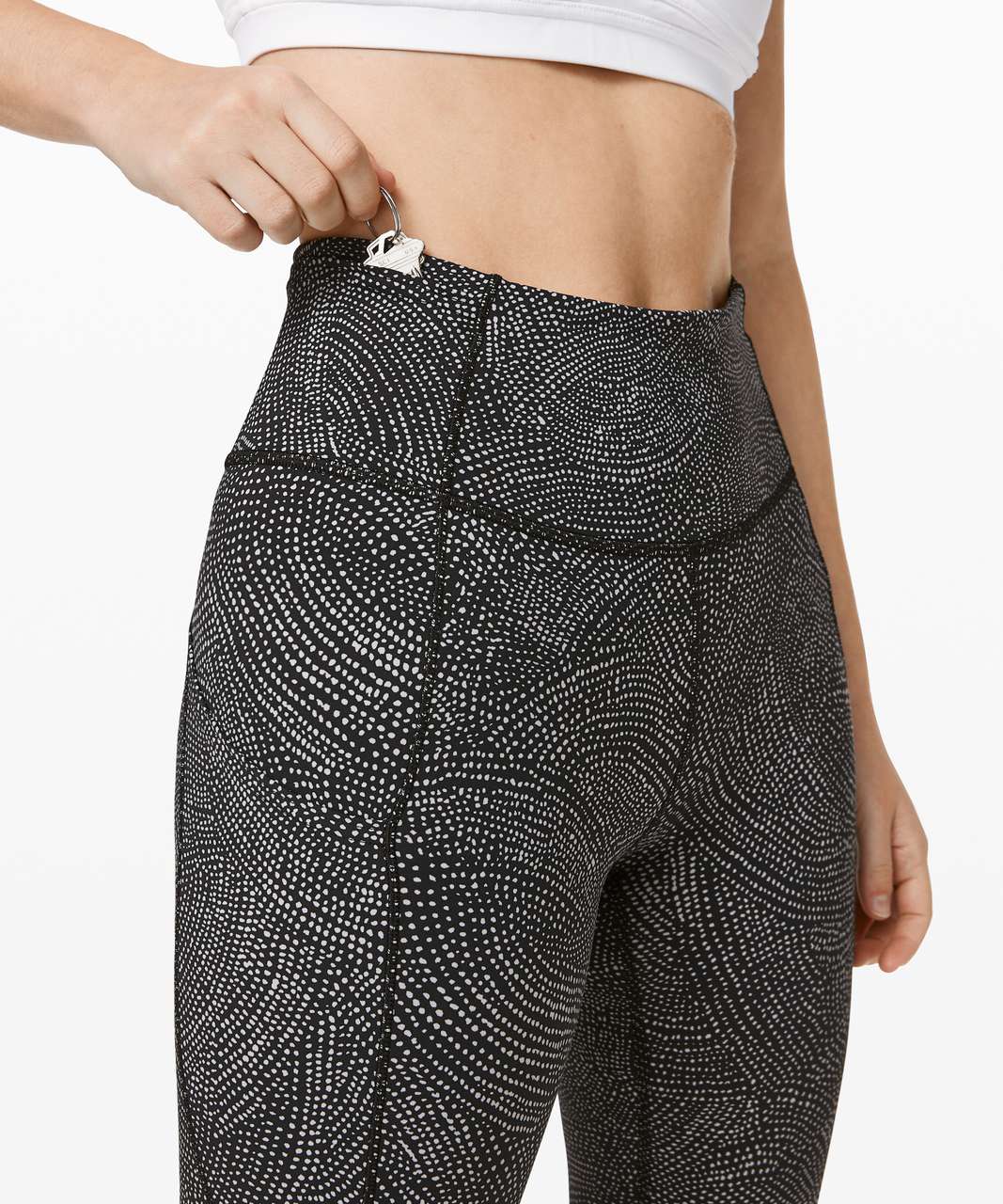 Lululemon Fast and Free Crop II 19" *Nulux - Free Spirit Ice Grey Black