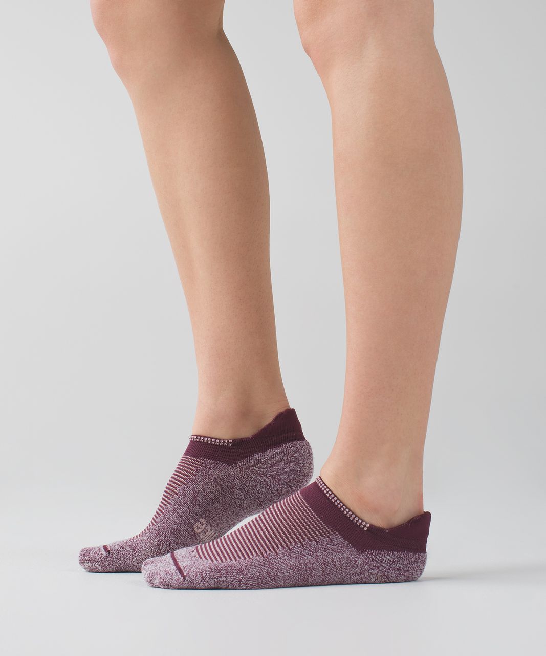 Lululemon Heels High Studio Sock - Red Grape / Minty Pink