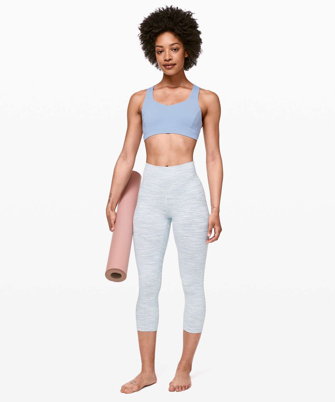 Lululemon Wunder Under Crop (High-Rise) *21" - Wee Are From Space Sheer Blue Chambray