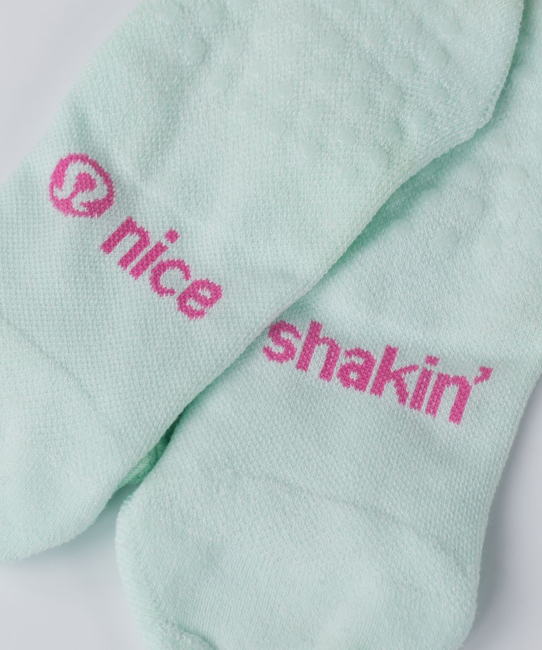 Lululemon Heels High Studio Sock - Sea Mist / Pink Paradise