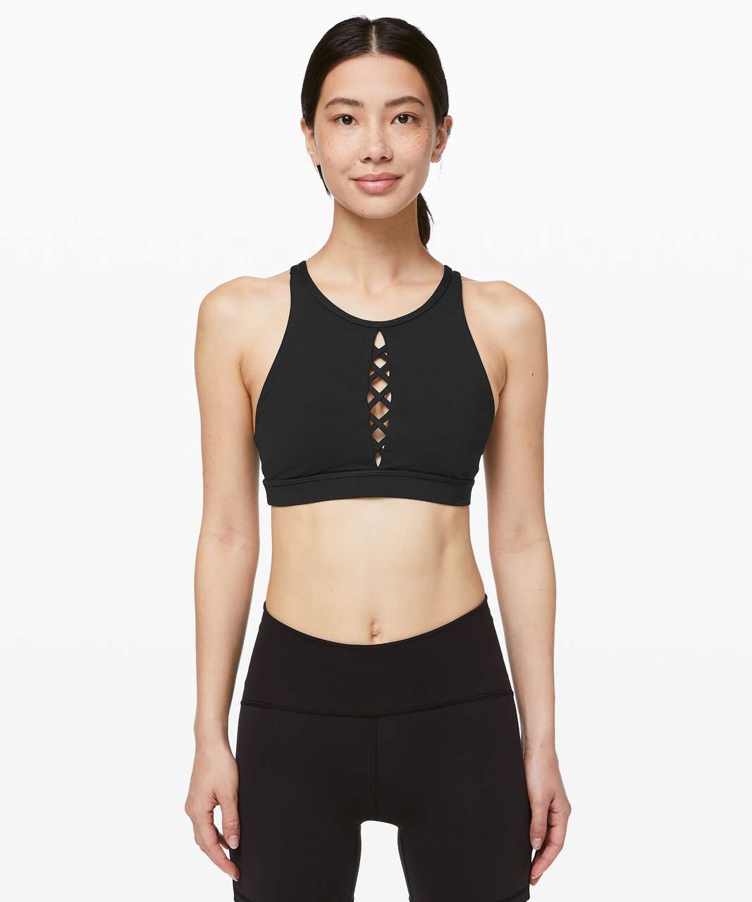 Lululemon Power Through Bra - Black - lulu fanatics