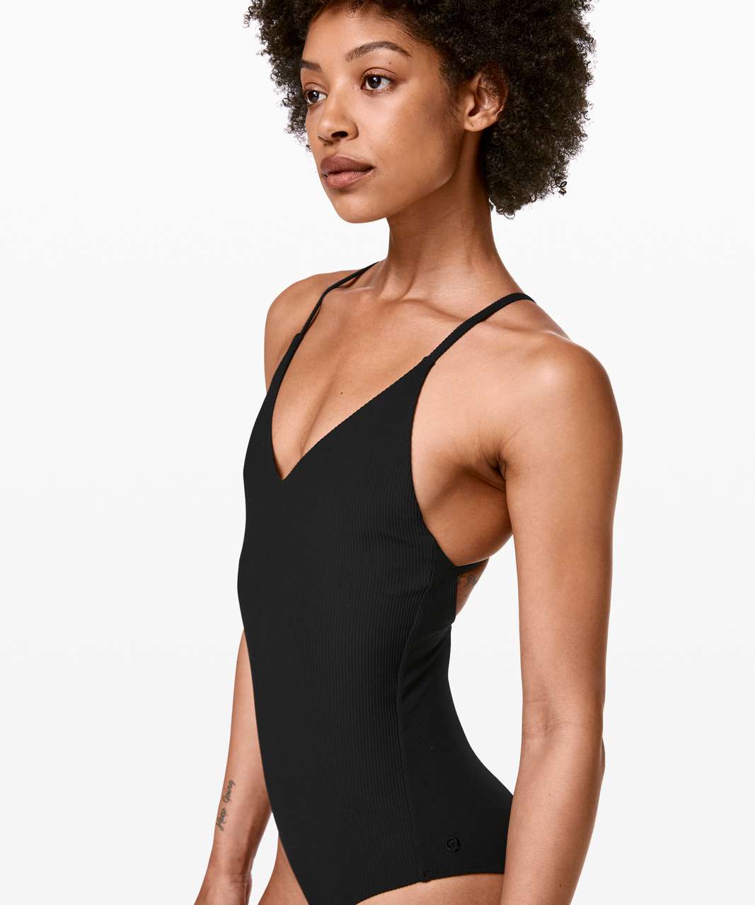 Lululemon V-Neck Ribbed One-Piece - Black - lulu fanatics