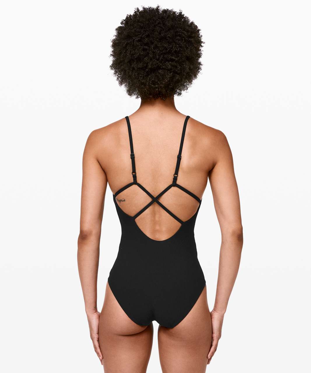 Lululemon Black Sexy Hot Spell One Piece Swimming Suit Size 4 Hard To Find!!