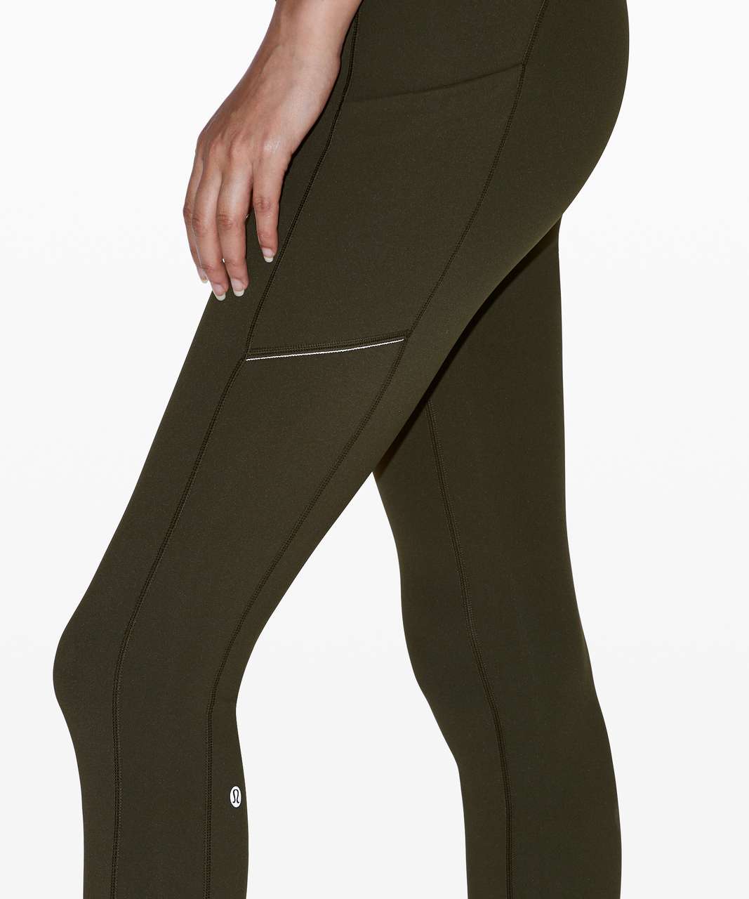 Lululemon speed up crop legging in dark olive. Brand