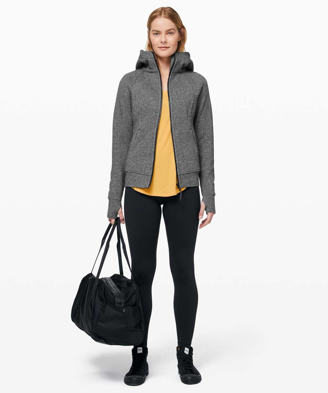 Lululemon Split Pullover - Heathered Speckled Black / Black - lulu fanatics