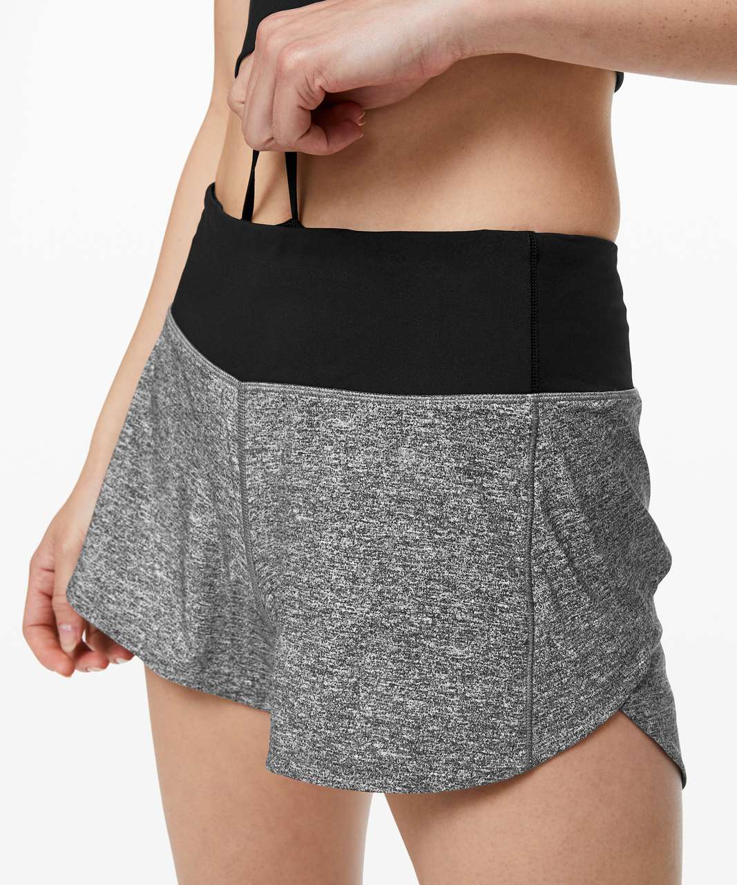 Lululemon Speed Up Short Long *4" Updated Fit - Heather Lux Multi Black / Black (First Release)