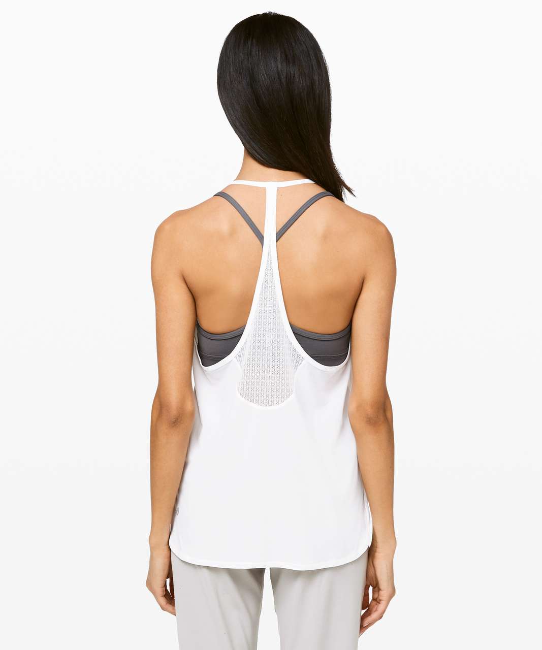 Lululemon Twist Front Crop Top White Tank Top size 8 Athletic Shirt