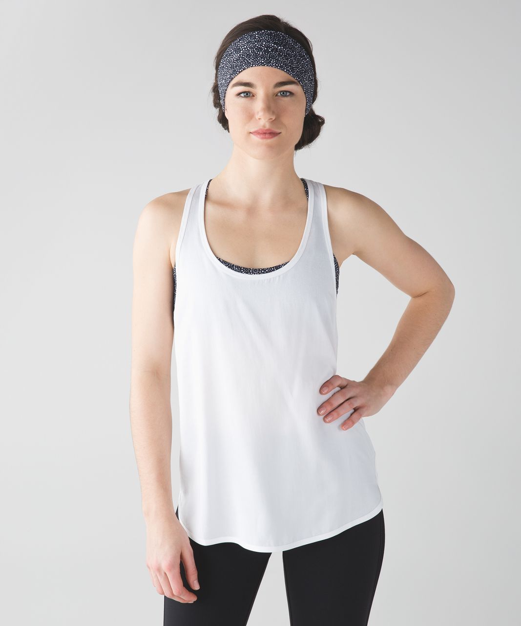 Lululemon Fringe Fighter Headband - Freckle Flower Black White / Heathered White