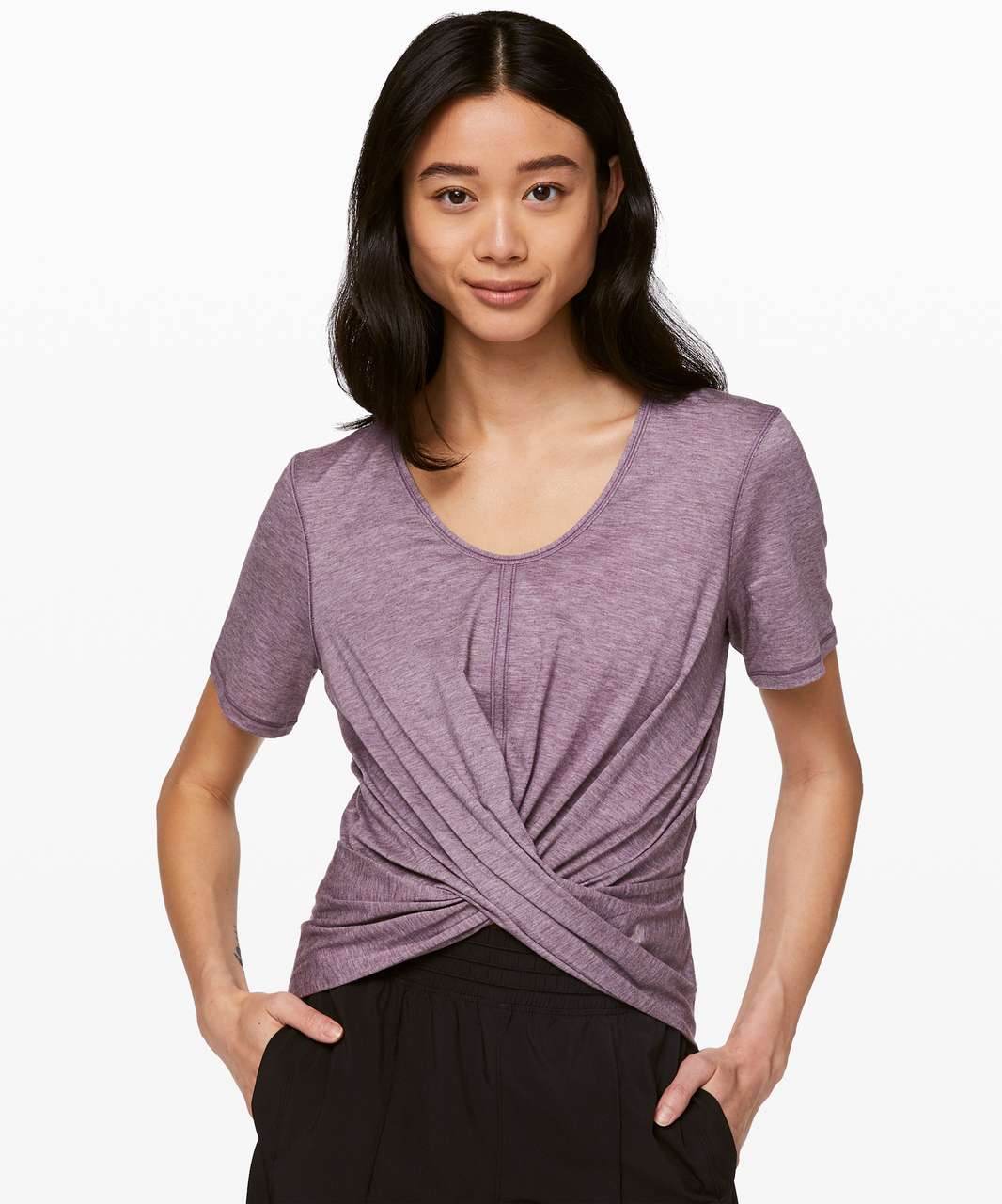 Lululemon Do the Daily Short Sleeve - Heathered Smoked Mulberry