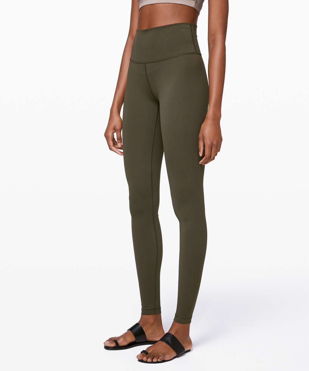 Lululemon Wunder Under Dark Olive Army Green Tight Leggings Hi-Rise 28 8  W5AM9S