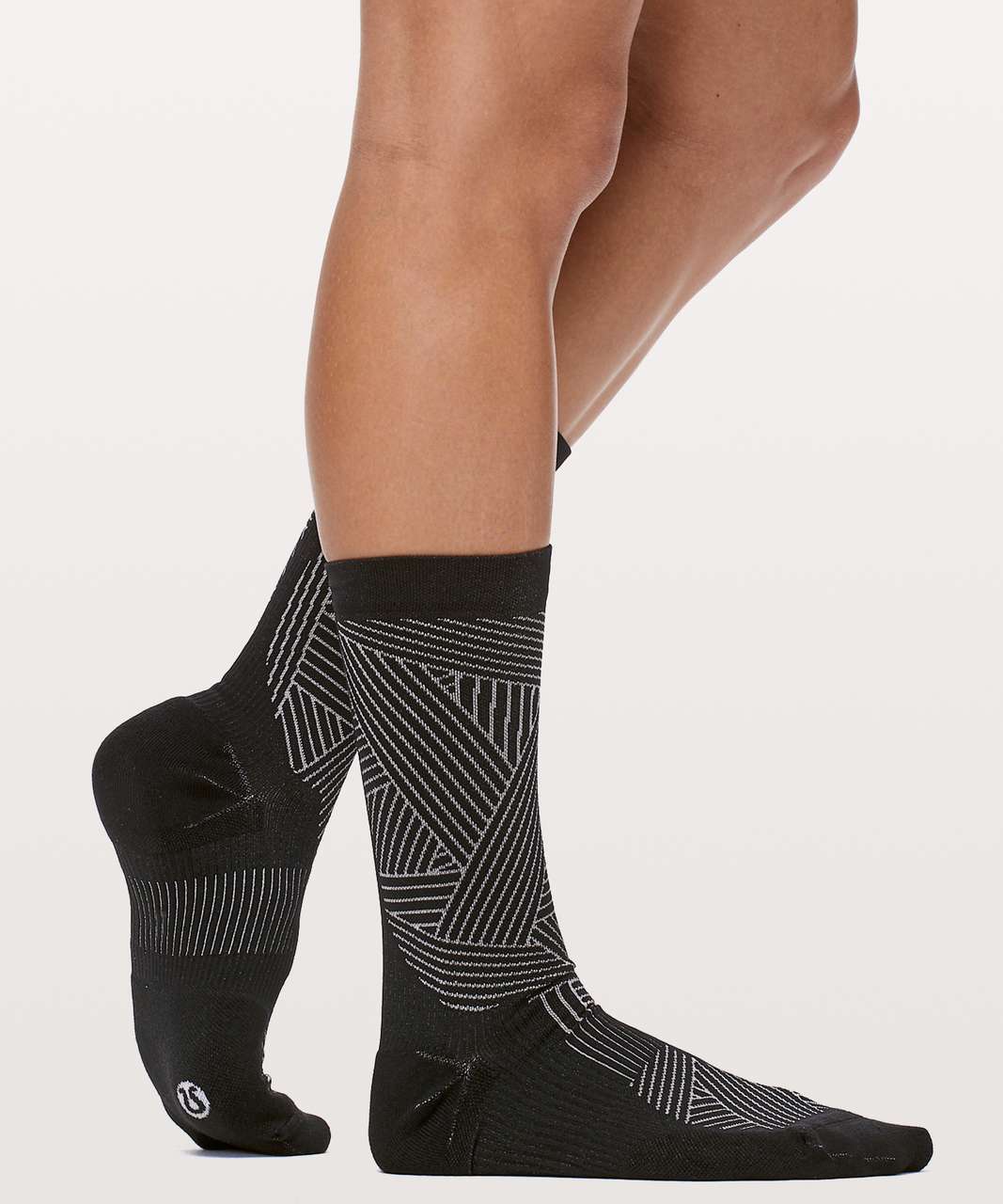 Lululemon Show Me The Distance Sock *Silver - Black / White