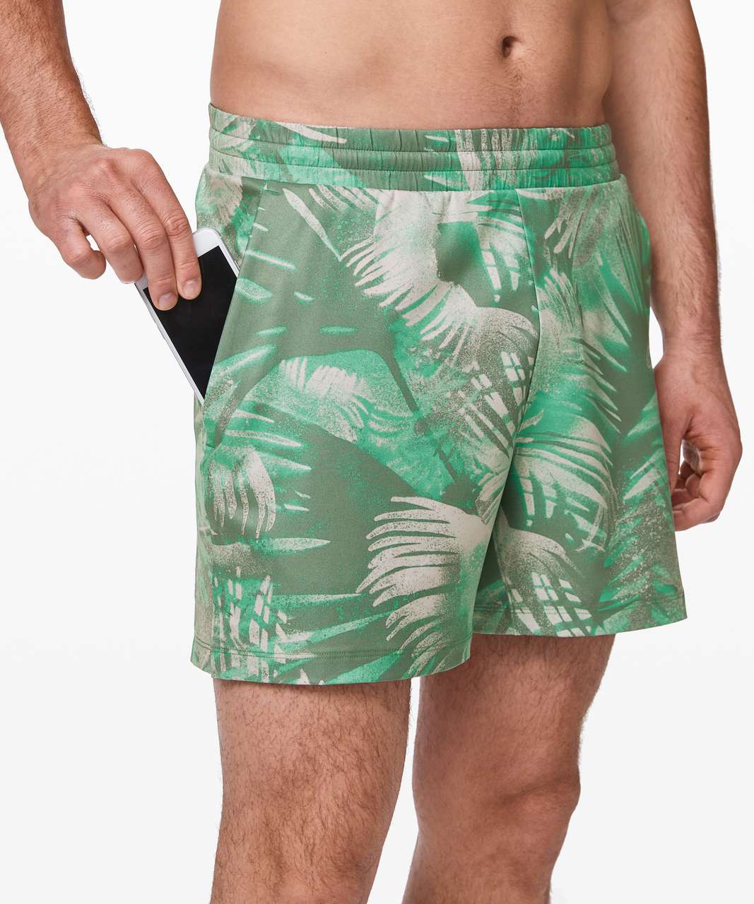 Lululemon Channel Cross Swim Short *5" - Spray Palms Green Multi