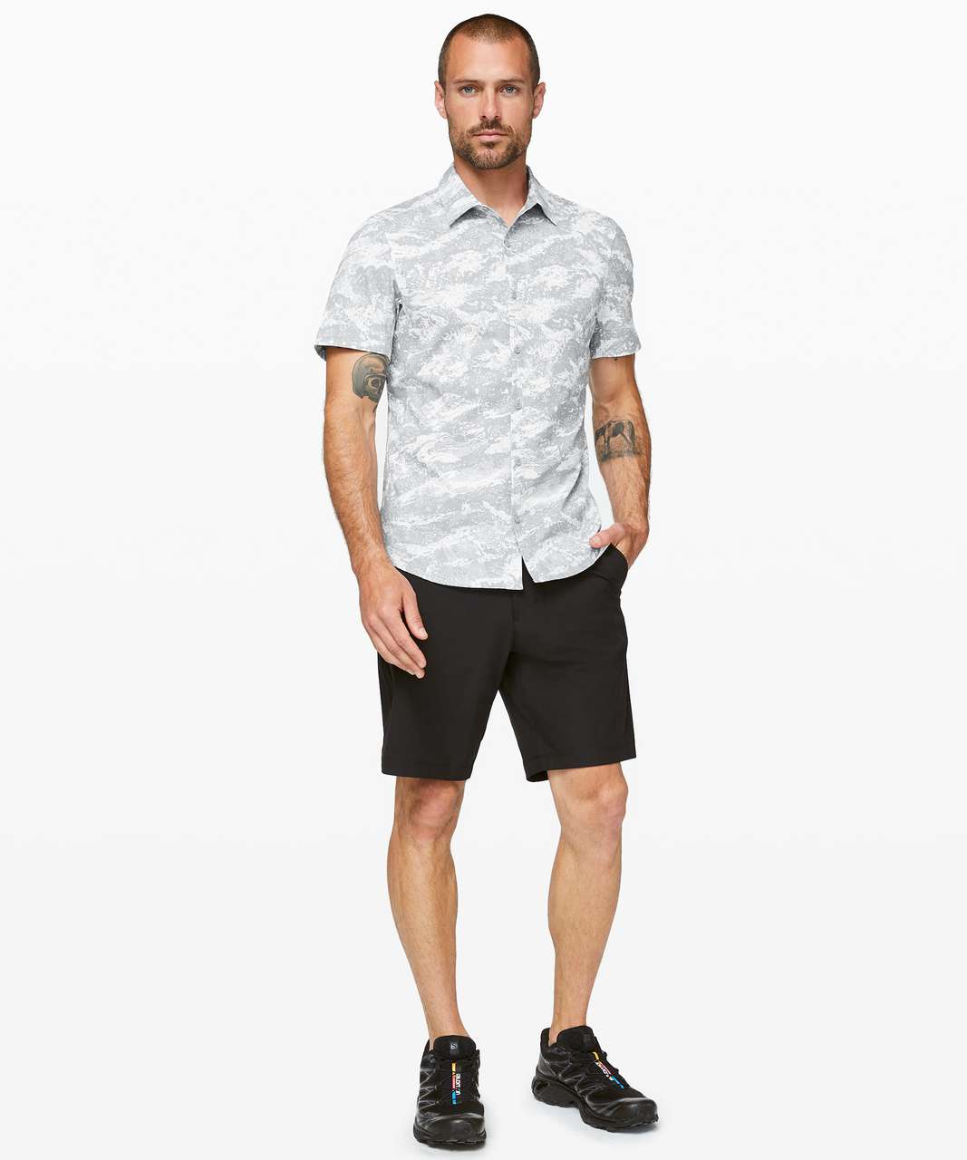 Lululemon Airing Easy Short Sleeve Buttondown - Breakwater White Light Cast