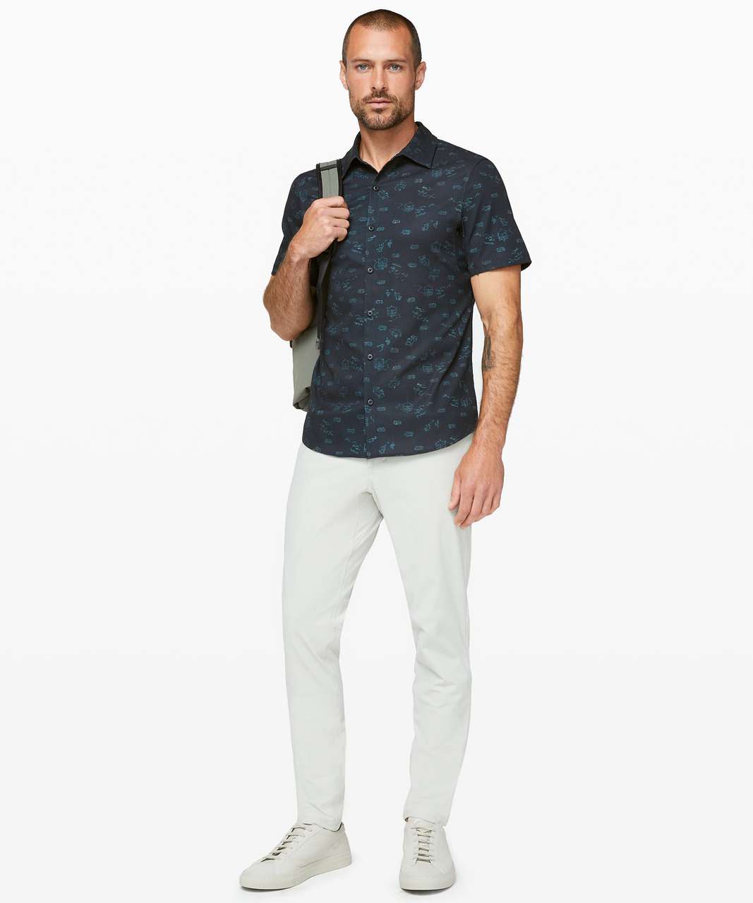 Lululemon Airing Easy Short Sleeve Buttondown - Shift Multi