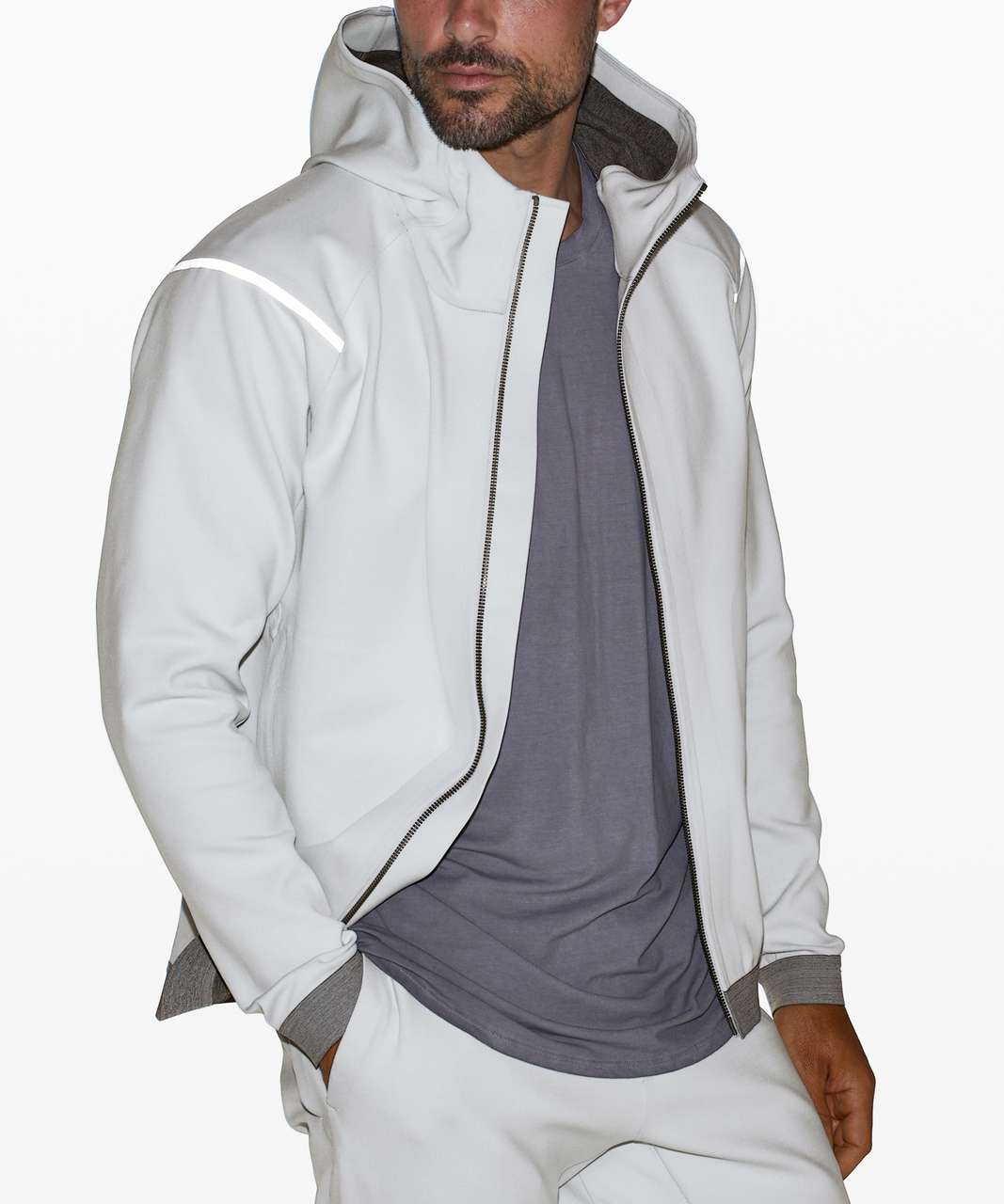 Lululemon Refract Full Zip Hoodie *lululemon lab - Silver Ice / Black