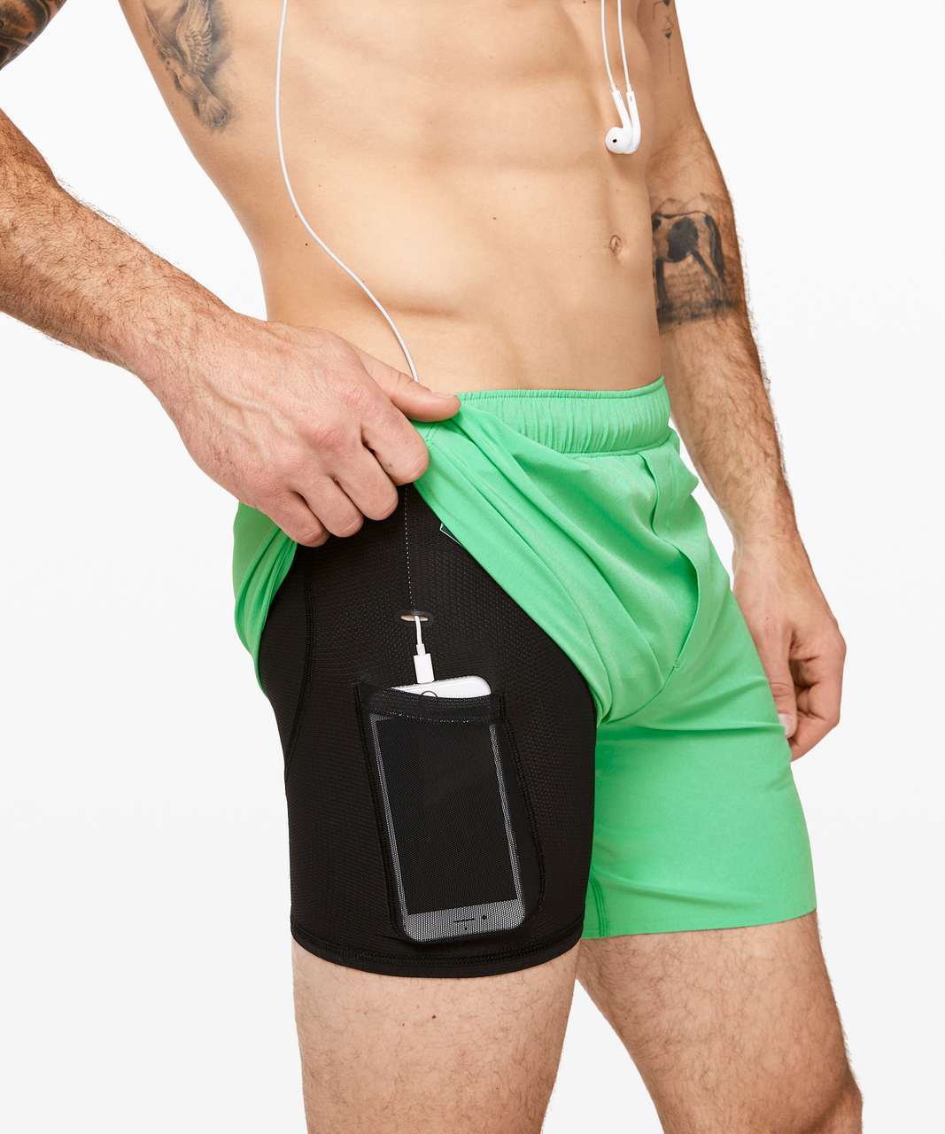 Lululemon Surge Short *Liner 6" - Tropix Green