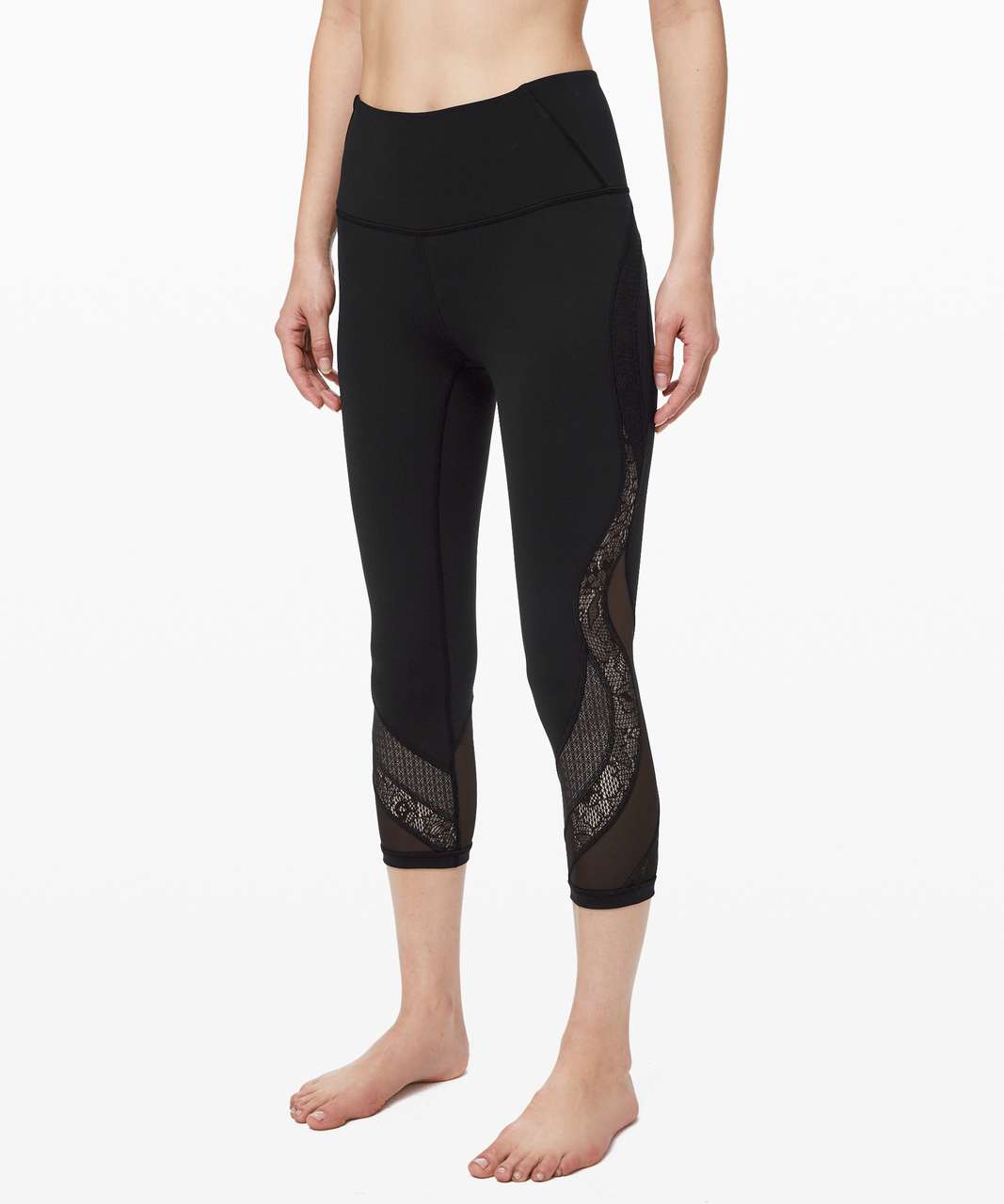 LULULEMON WUNDER UNDER HR CROP 21FLUX SIZE 10 MELANITE 