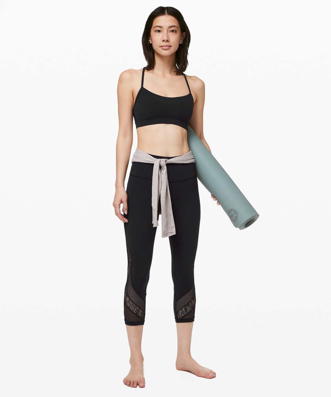 Lululemon Wunder Under Crop 21" *Lace - Black