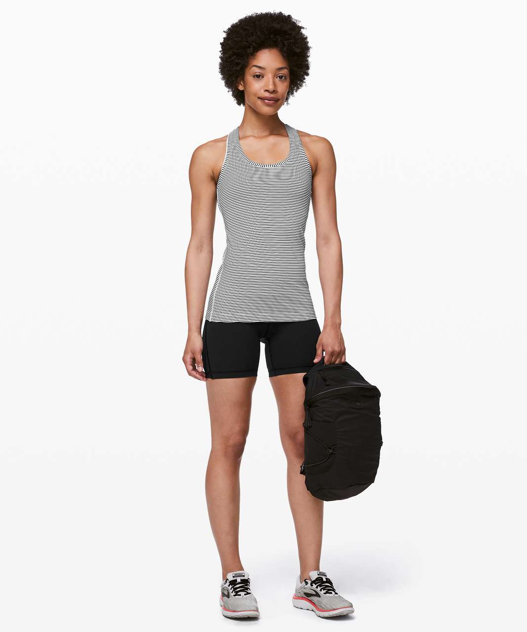 lululemon athletica, Tops, Lululemon Super Sport Tank Top Built In Bra  Black Gray Stripe Butterfly Print