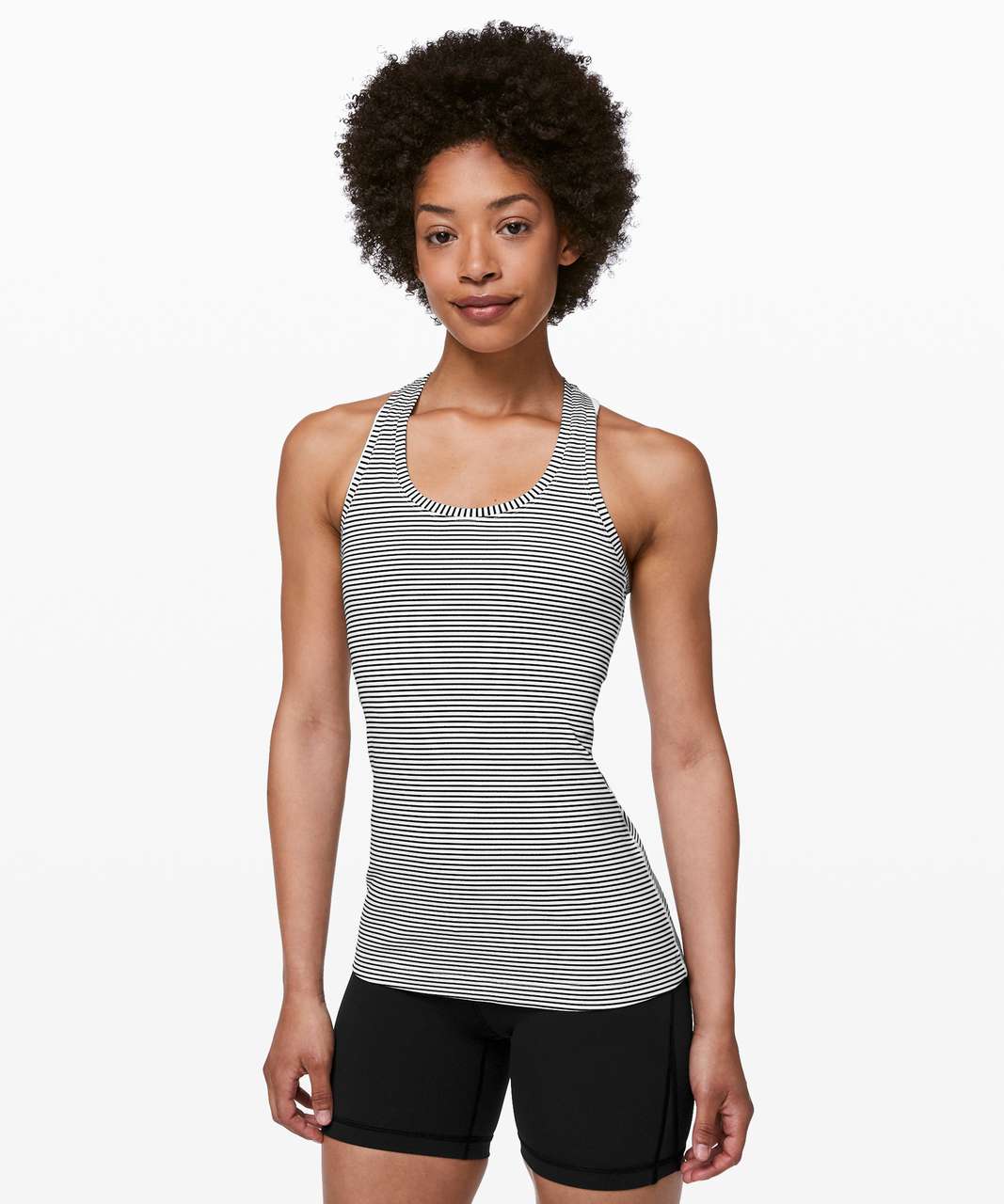 Lululemon Cool Racerback II - Hyper Stripe White Black - lulu fanatics