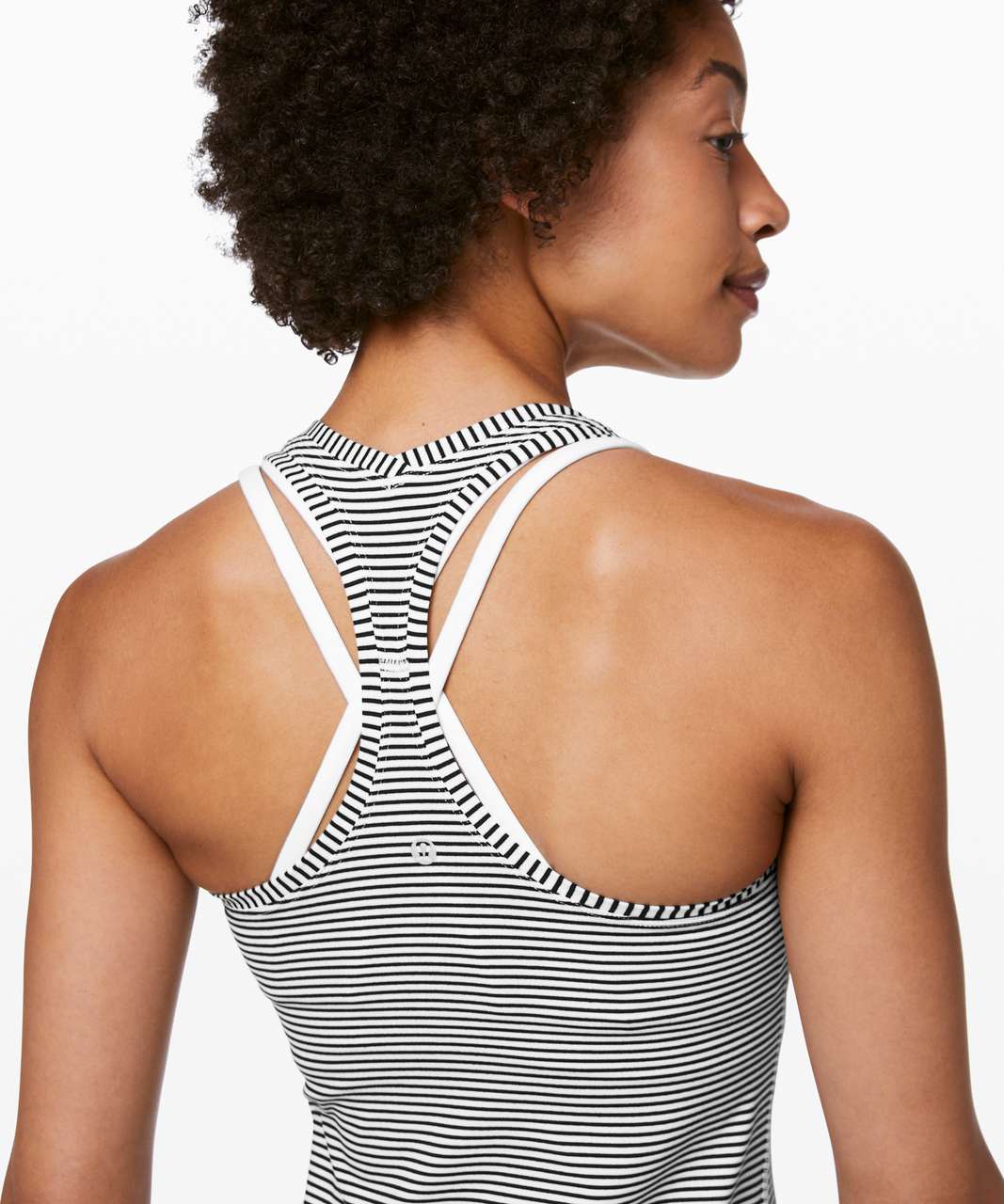 Lululemon Cool Racerback II - Hyper Stripe White Black - lulu fanatics