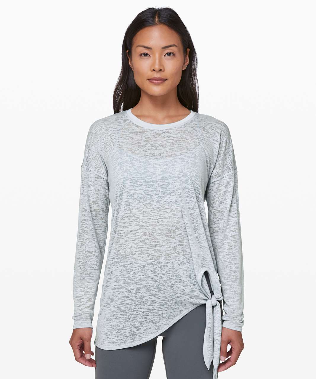 Lululemon Tie Your Practice Long Sleeve - Silver Fox - lulu fanatics