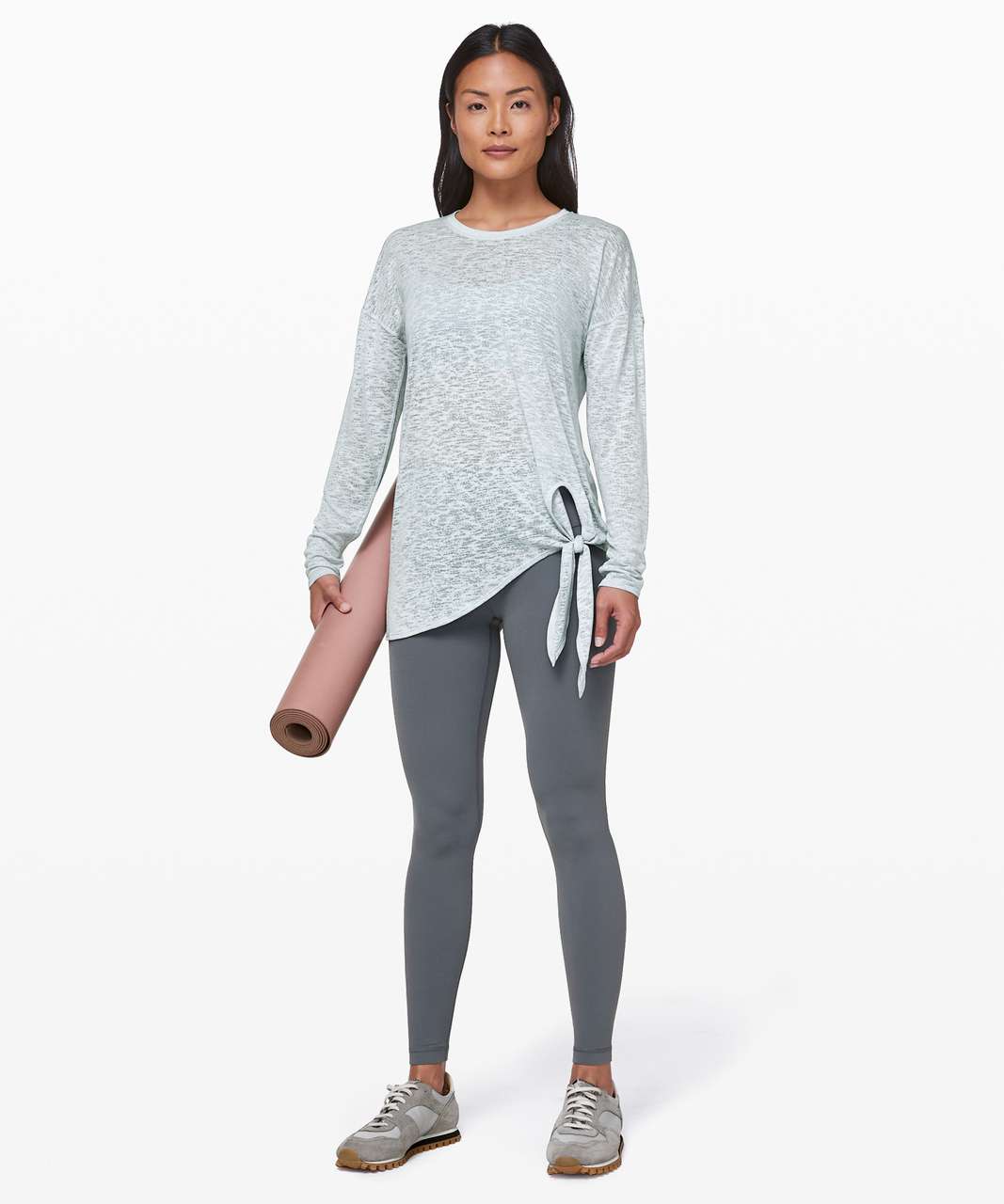 Lululemon Tie Your Practice Long Sleeve - Silver Fox