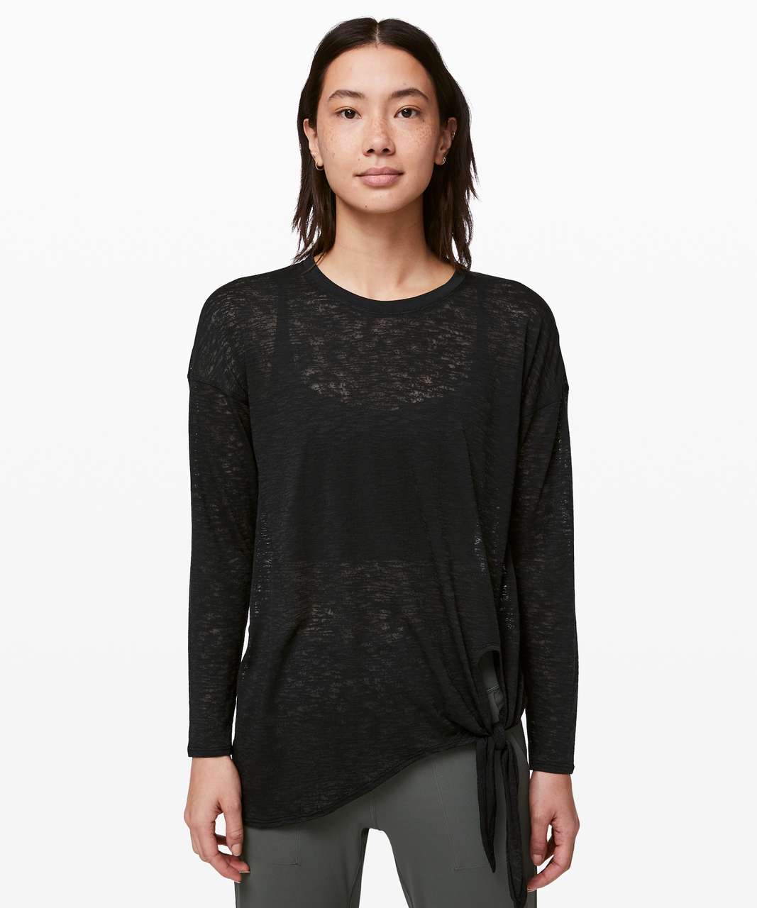 Lululemon LA Open Back-Tie Long Sleeve - Black - lulu fanatics