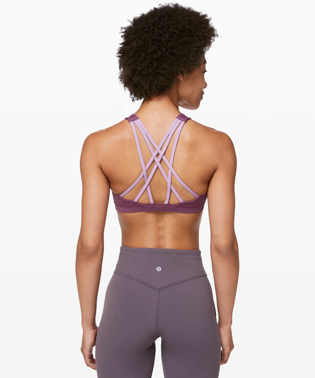 Lululemon Free to Be Serene Bra High Neck Long Line Size 8 Purple Blossom  75054