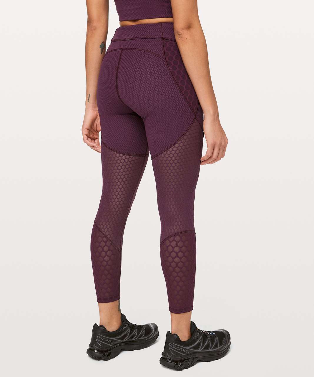 lululemon purple mesh leggings