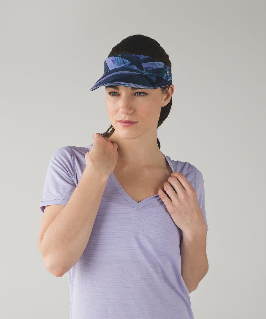 Lululemon Fast Paced Run Visor - Pretty Prism Multi / Black - lulu fanatics