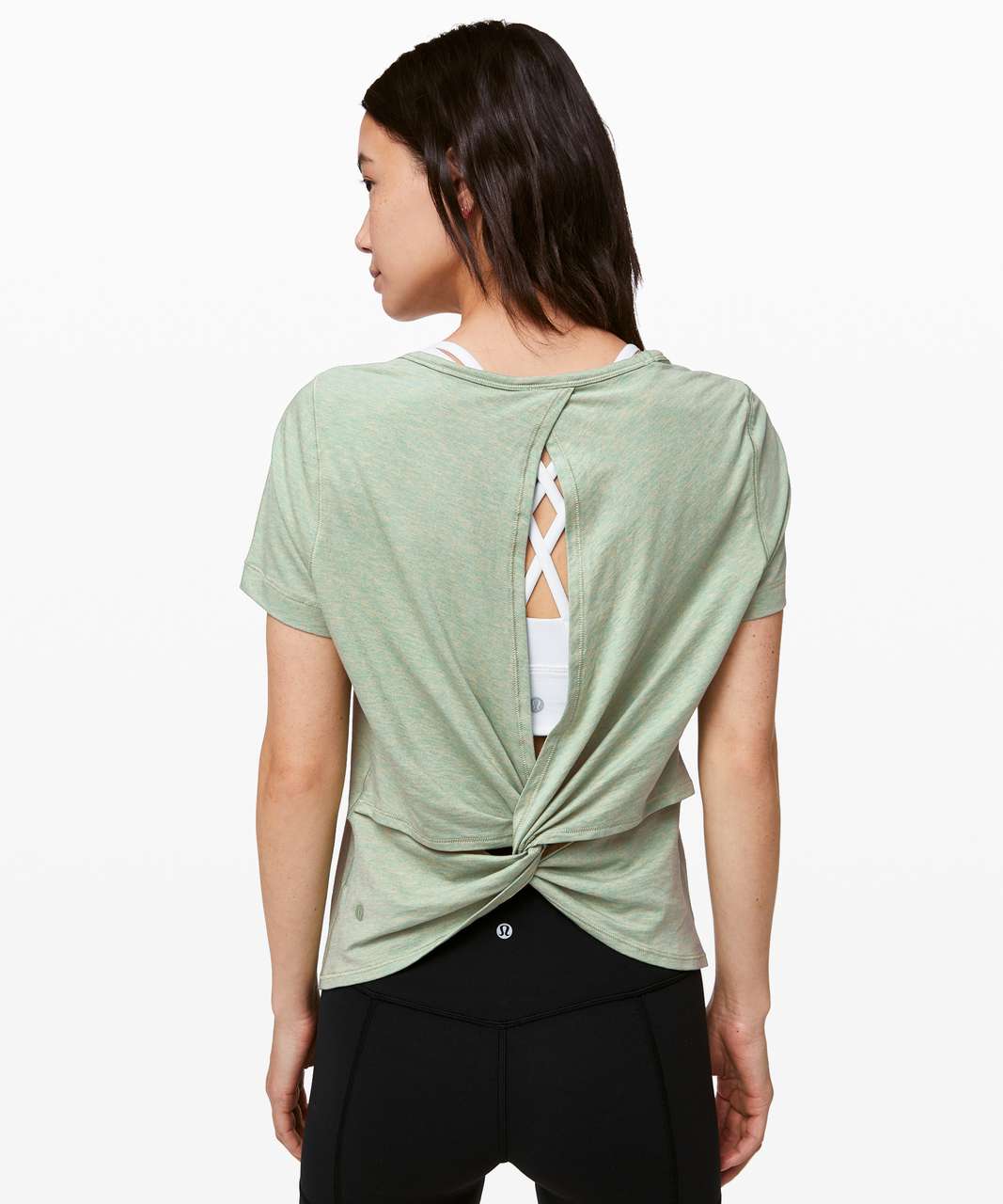 Lululemon Find Your Twist Short Sleeve - Heathered Desert Green