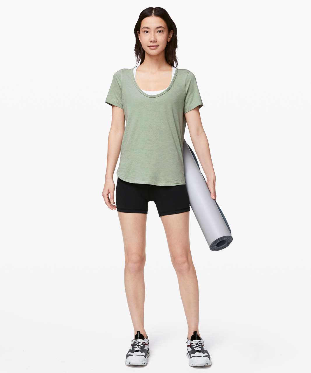 Lululemon Find Your Twist Short Sleeve - Heathered Desert Green