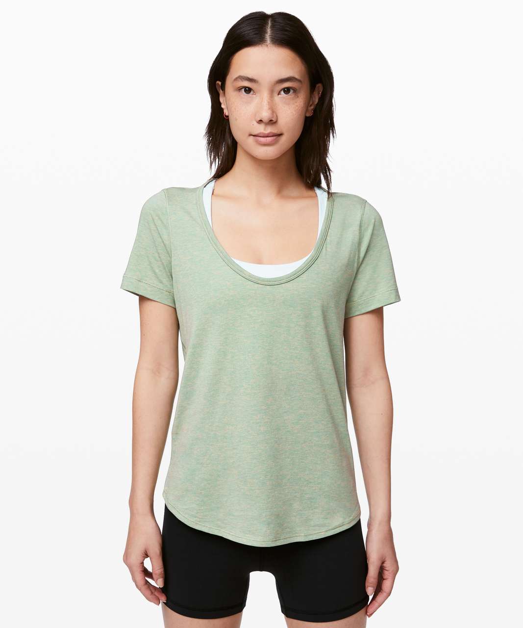 Lululemon Find Your Twist Short Sleeve - Heathered Desert Green