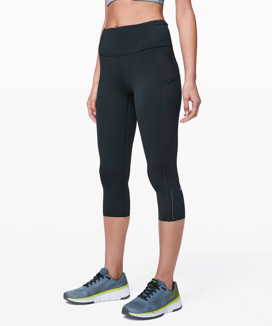 Lululemon Fast & Free Crop II *Nulux 19 - Dark Olive - lulu fanatics