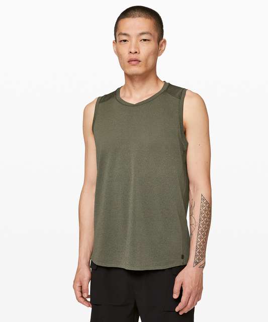 Lululemon Tank Top Men's License to Train Tank Kohlrabi Green KOGR Workout  Gym