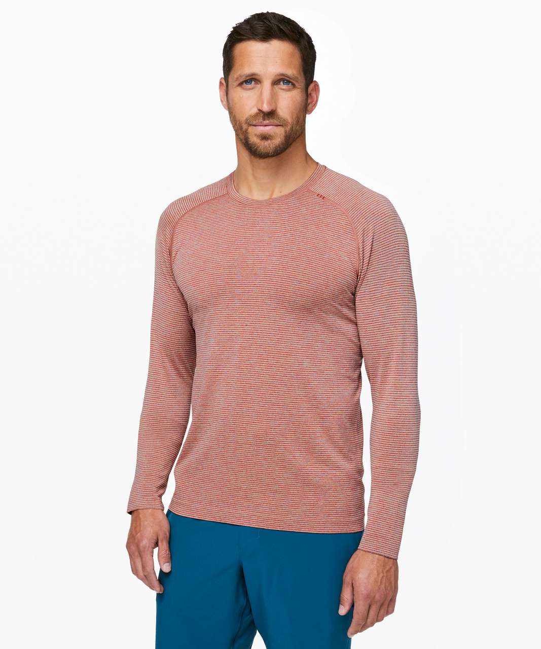 Lululemon Metal Vent Tech Long Sleeve - Cayenne / White / Blue / Lime