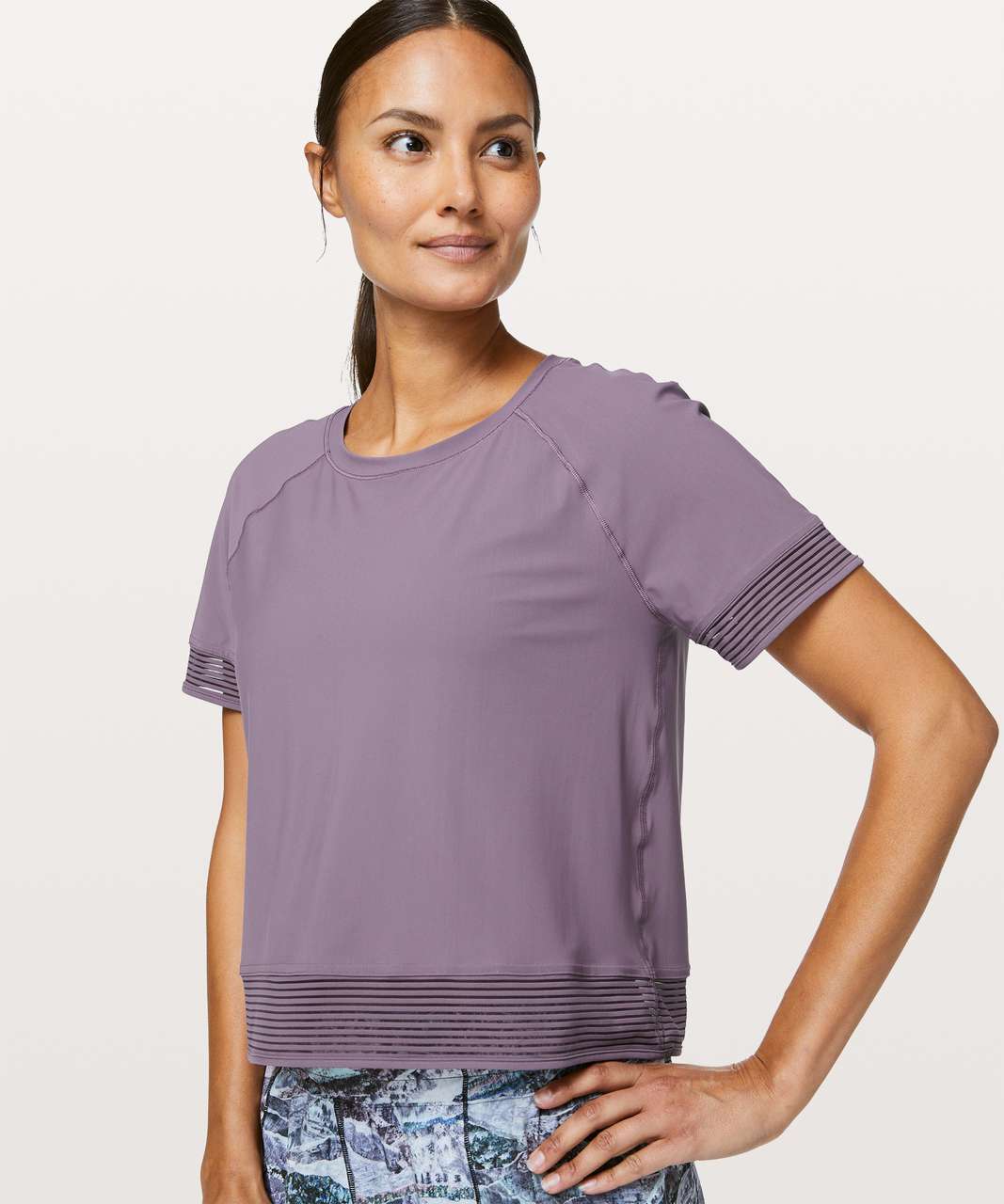 Lululemon Stripe In Stride Short Sleeve - Graphite Purple