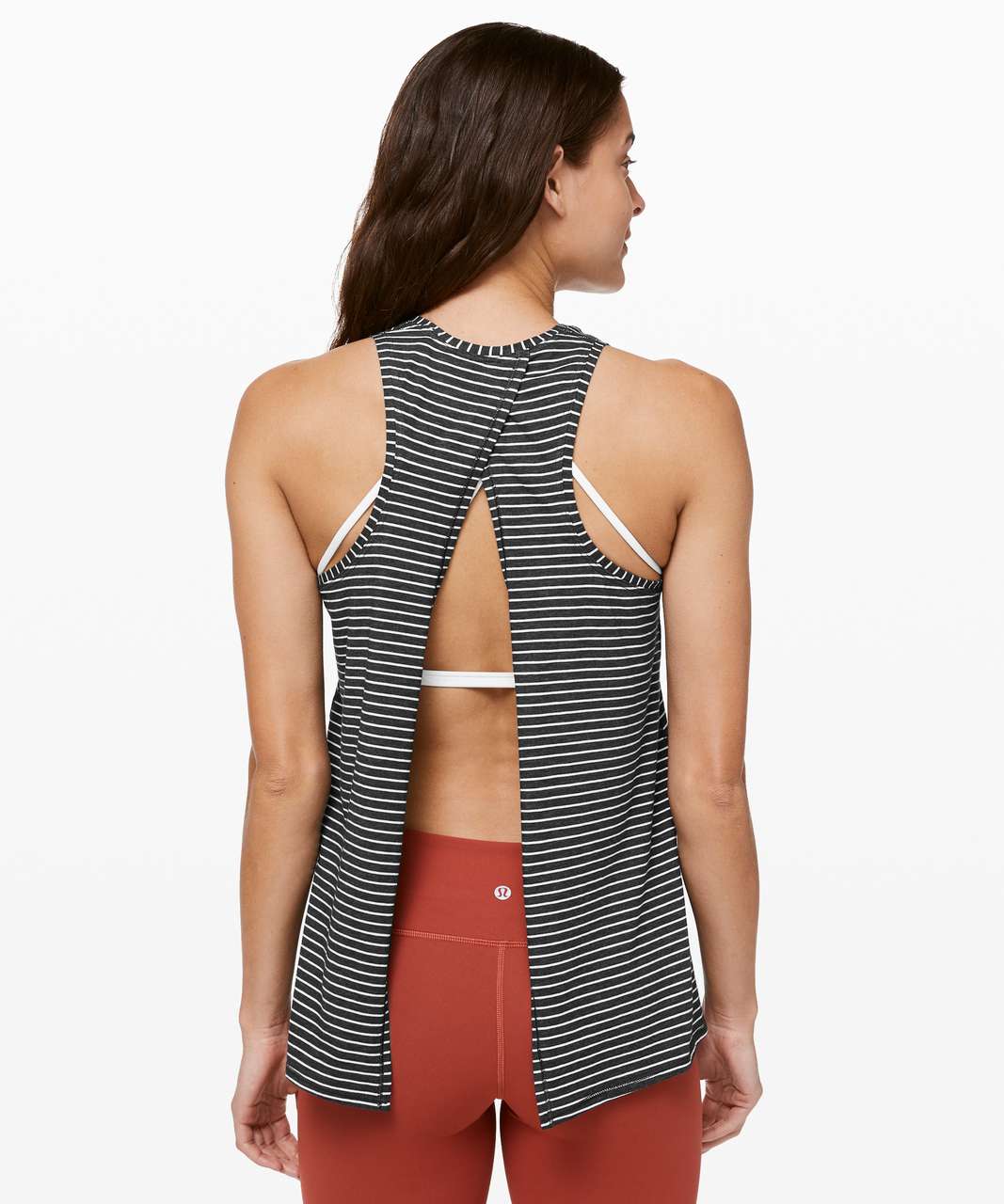 Lululemon All Tied Up Tank - Modern Stripe Heathered Black White