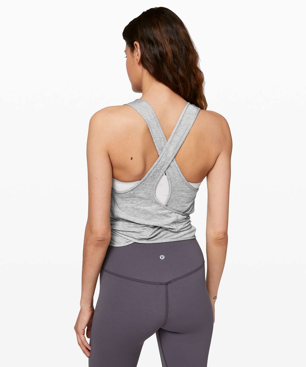 Lululemon Women's Shirt 12 Gray Grey Heathered Side Tie Pima