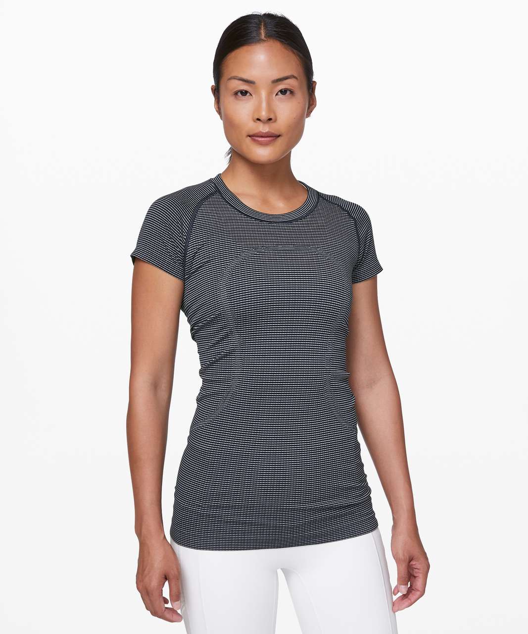 Lululemon Swiftly Breathe Short Sleeve - True Navy / White - lulu fanatics