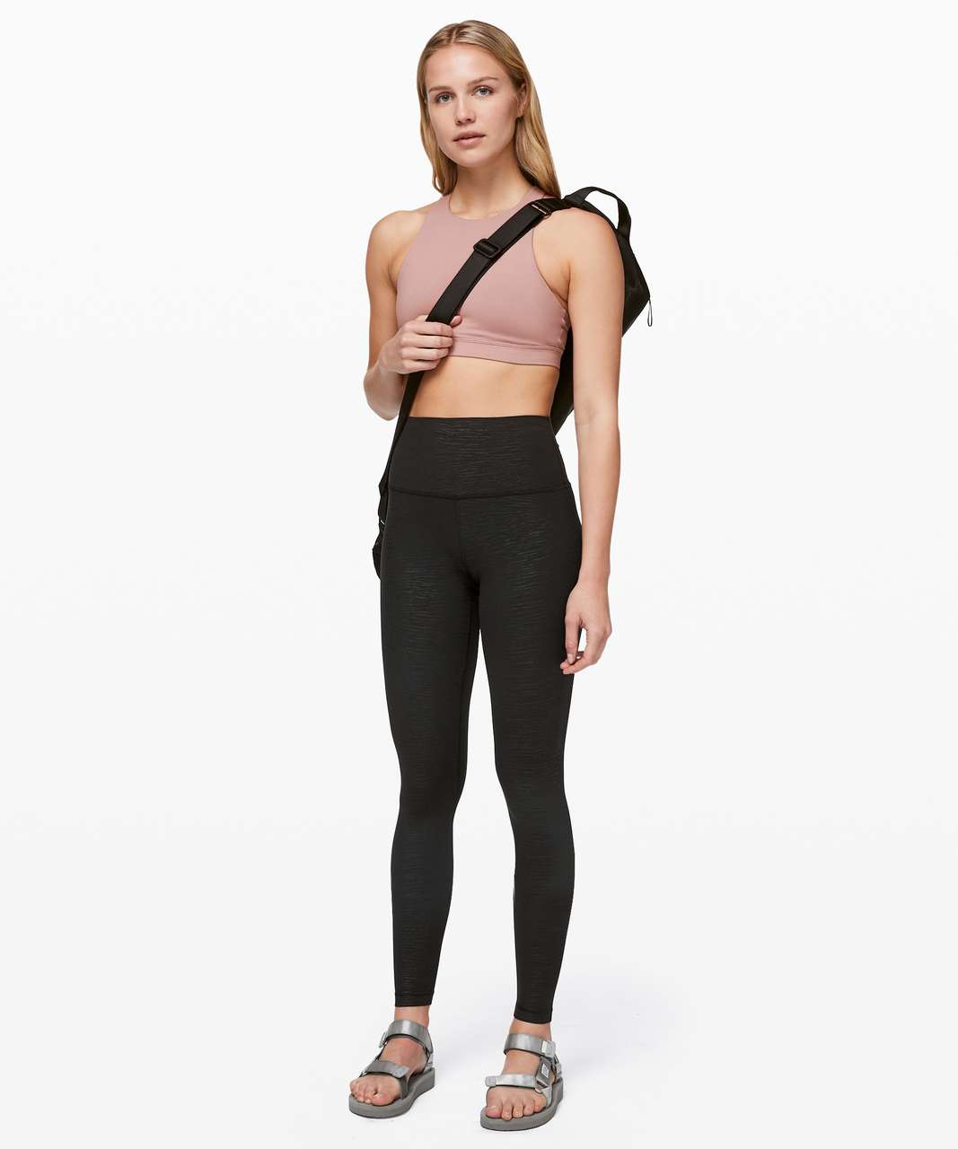 NEW Women Lululemon Align Pant 25 Lattice Work Emboss Black Size 2